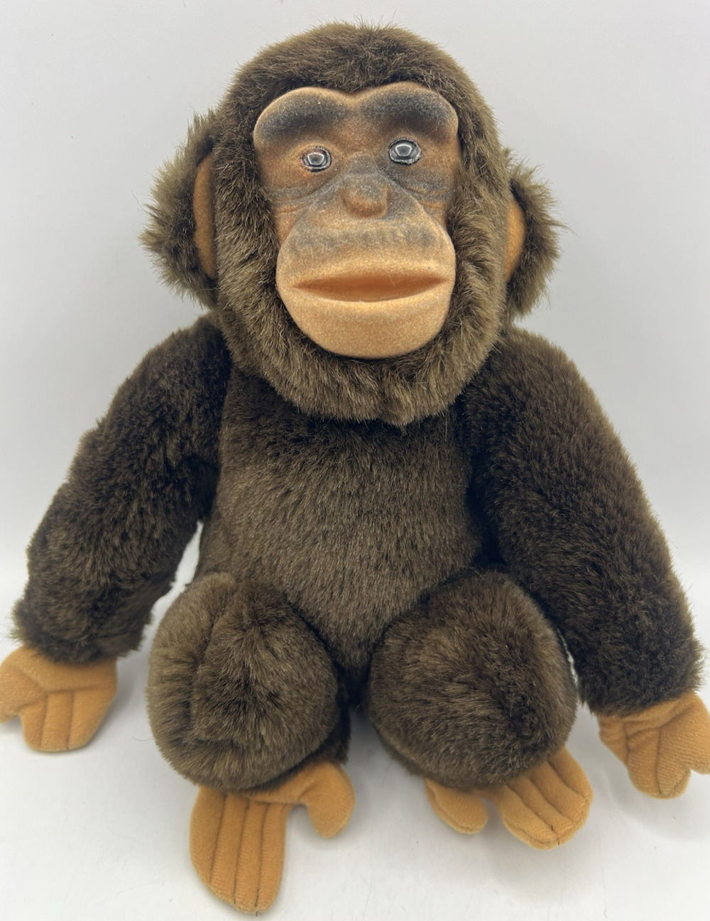 Child's Playmate Plush Chimpanzee Monkey Brown Stuffed Animal Korea Toy 12in VTG